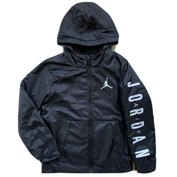 Nike Other - Nike Jordan Air Boy's Hooded Fleece Lined Jacket, Medium, Black